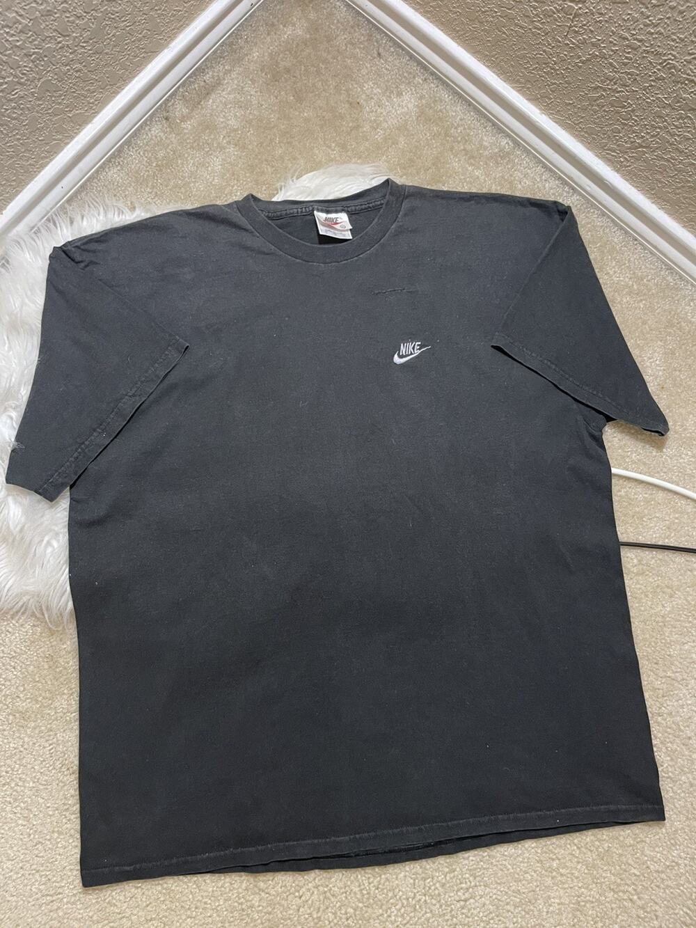 Vintage Nike Shirt Mens XL Black Long Sleeve Swoosh Logo Made USA 90s Tee
